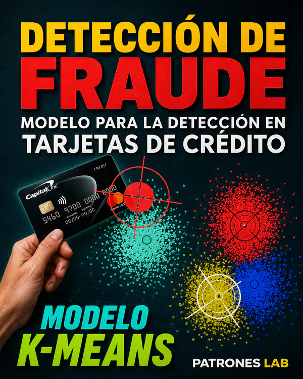 Carátula del proyecto «Modelo Machine Learning · Fraude con K-means» — Patrones Lab