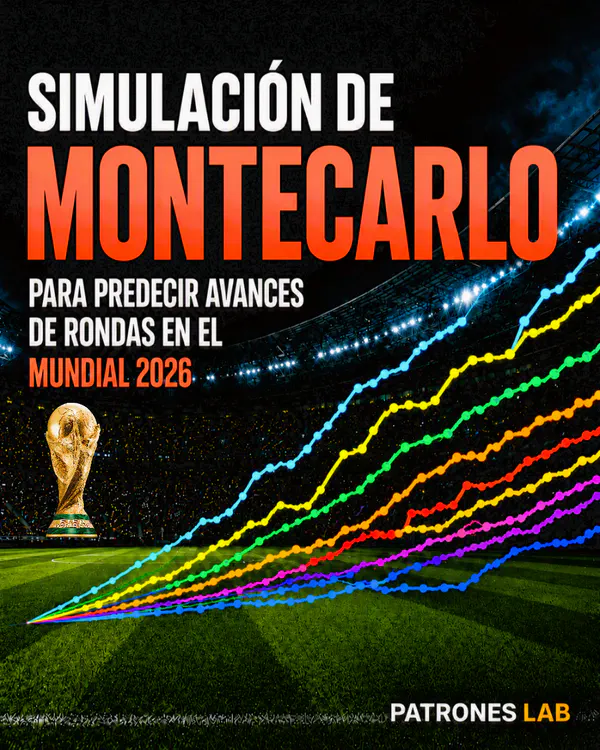 Carátula del proyecto «Simulación de Montecarlo · Predicciones para el Mundial 2026» — Patrones Lab
