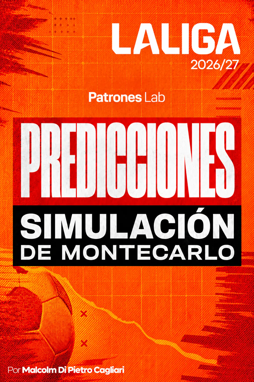 Portada de la simulación de Montecarlo de LaLiga 2026/27 — Patrones Lab